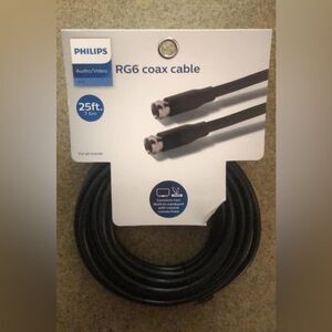 Philips Black RG6 Coaxial Cable 25 ft